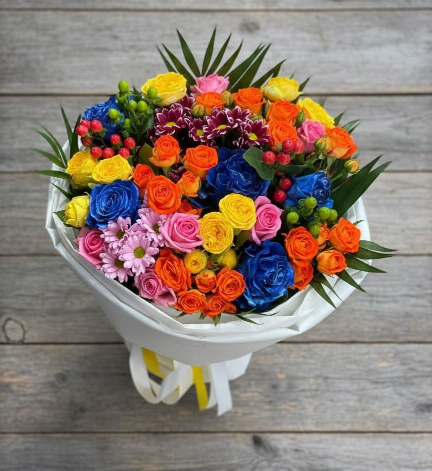 Букет цветов из: Розы и Хризантемы в Томаровке