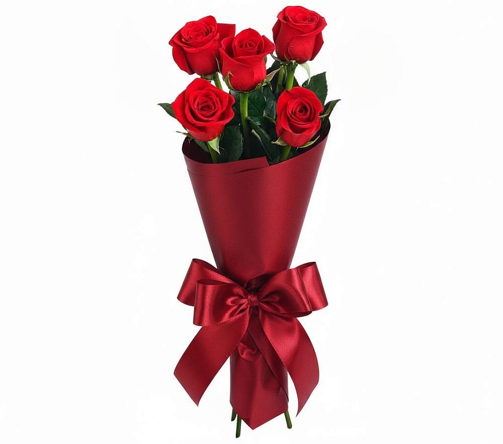 Букет 5 Красных роз Эдлесс Лав в Томаровке