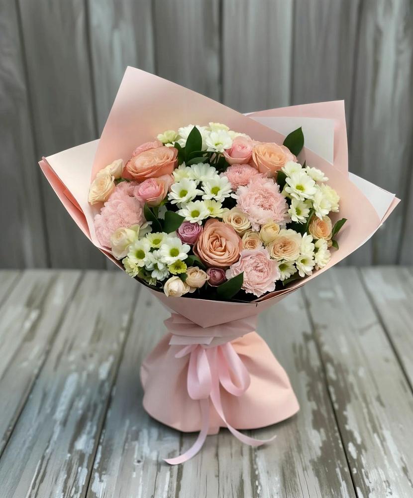 Букет цветов из: Гвоздики, Розы и Хризантемы в Томаровке