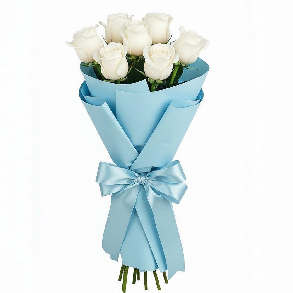 Букет 7 белых роз Проуд в Томаровке