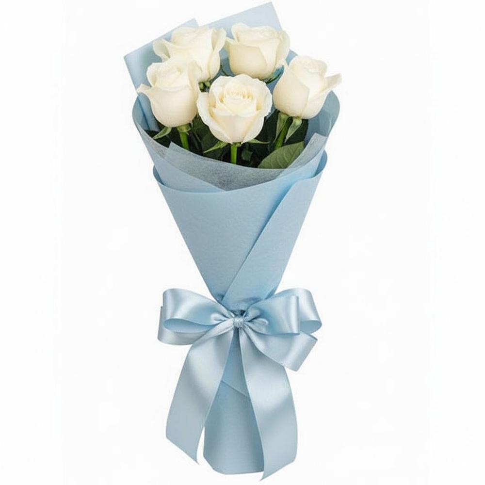Букет 5 Белых роз Проуд в Томаровке