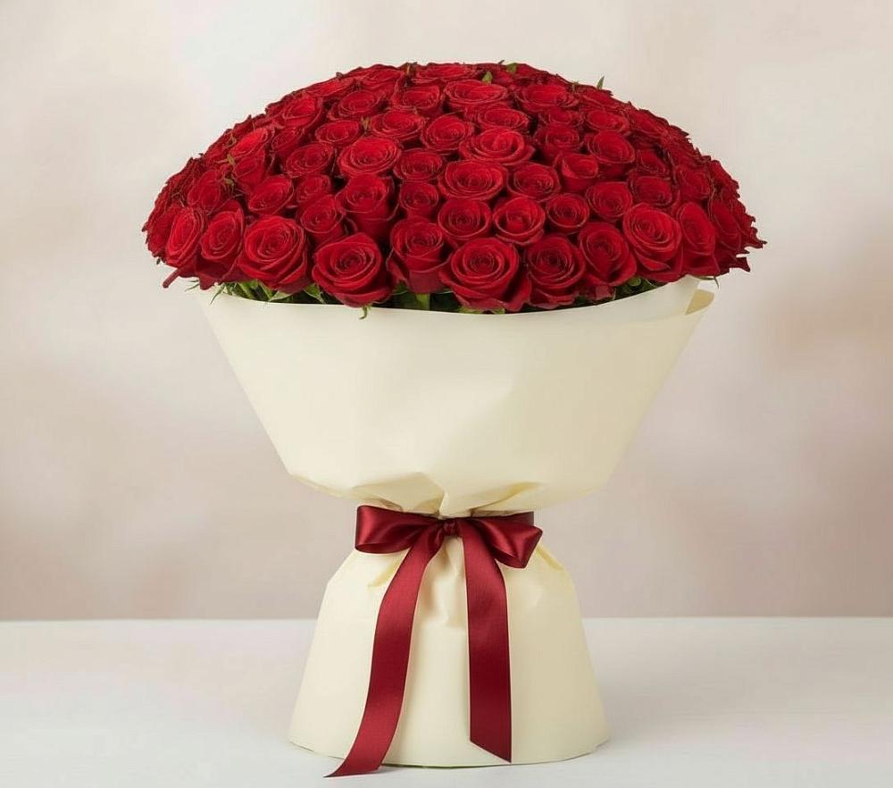 Букет 101 Красная роза Милано в Томаровке