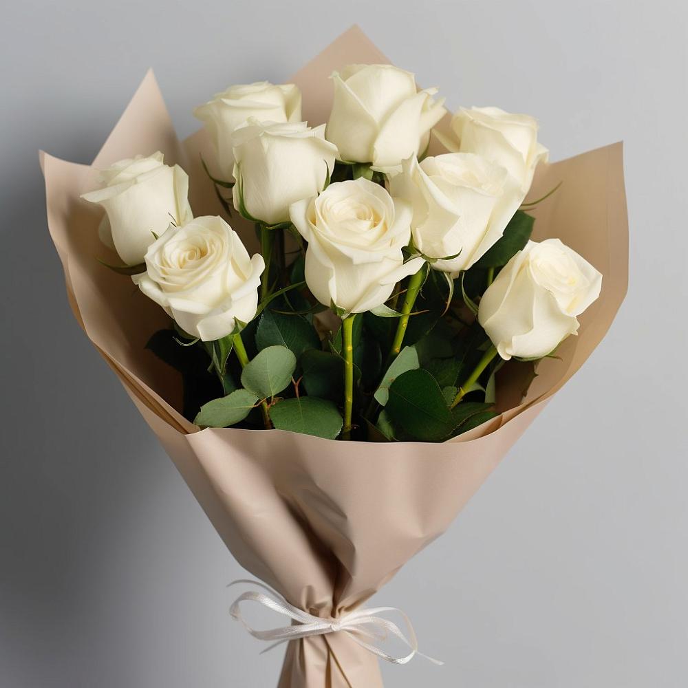 Букет 9 Белых роз Эдлесс Лав в Томаровке
