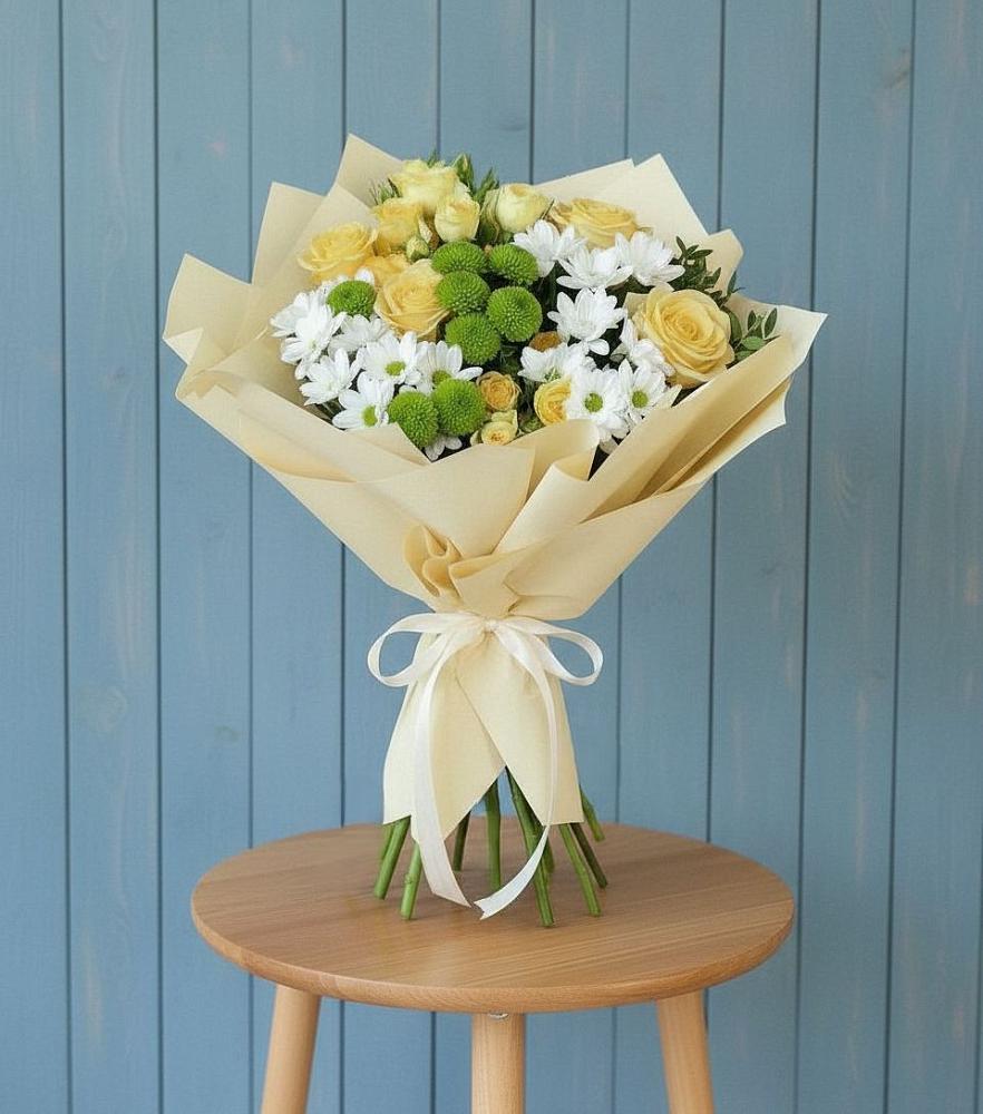 Букет цветов из: Хризантемы и Розы в Томаровке
