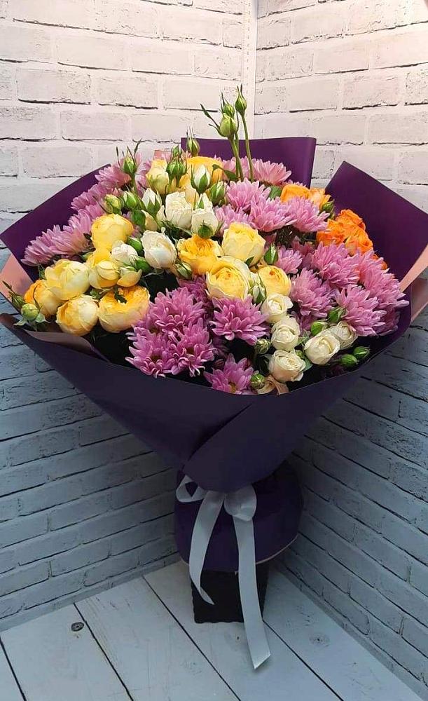 Букет цветов из: Хризантемы и Розы в Томаровке