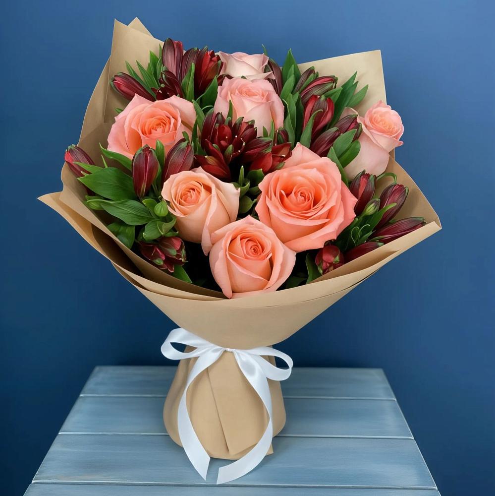 Букет цветов из: Розы и Альстромерии в Томаровке