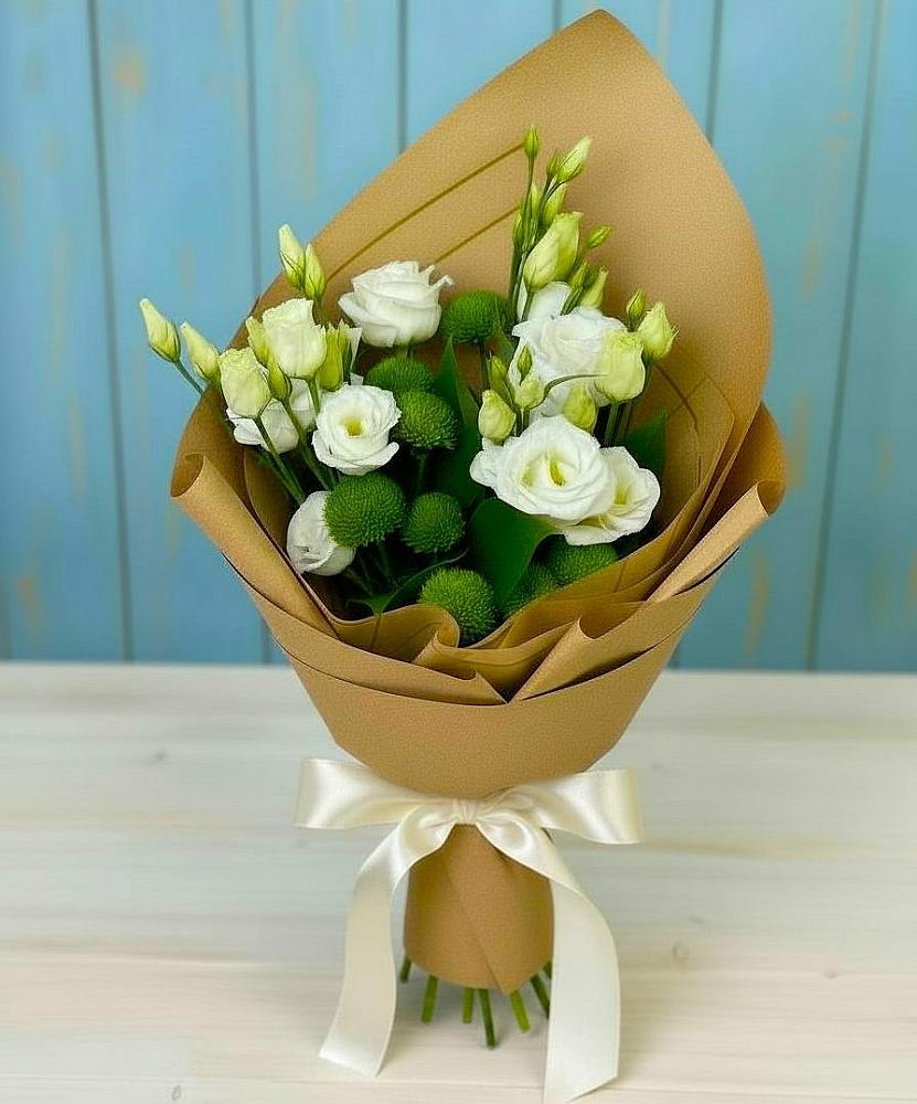 Букет цветов из: Хризантемы и Лизиантусы в Томаровке