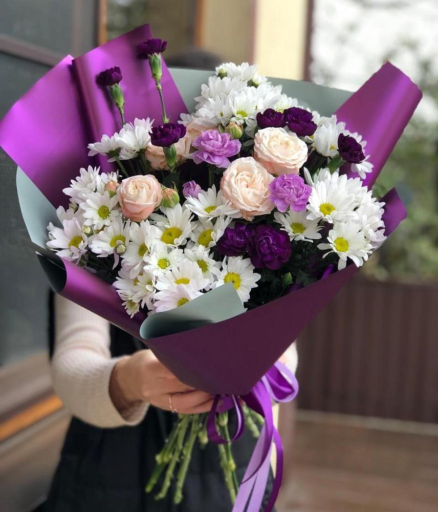 Букет цветов из: Хризантемы, Гвоздики и Розы в Томаровке