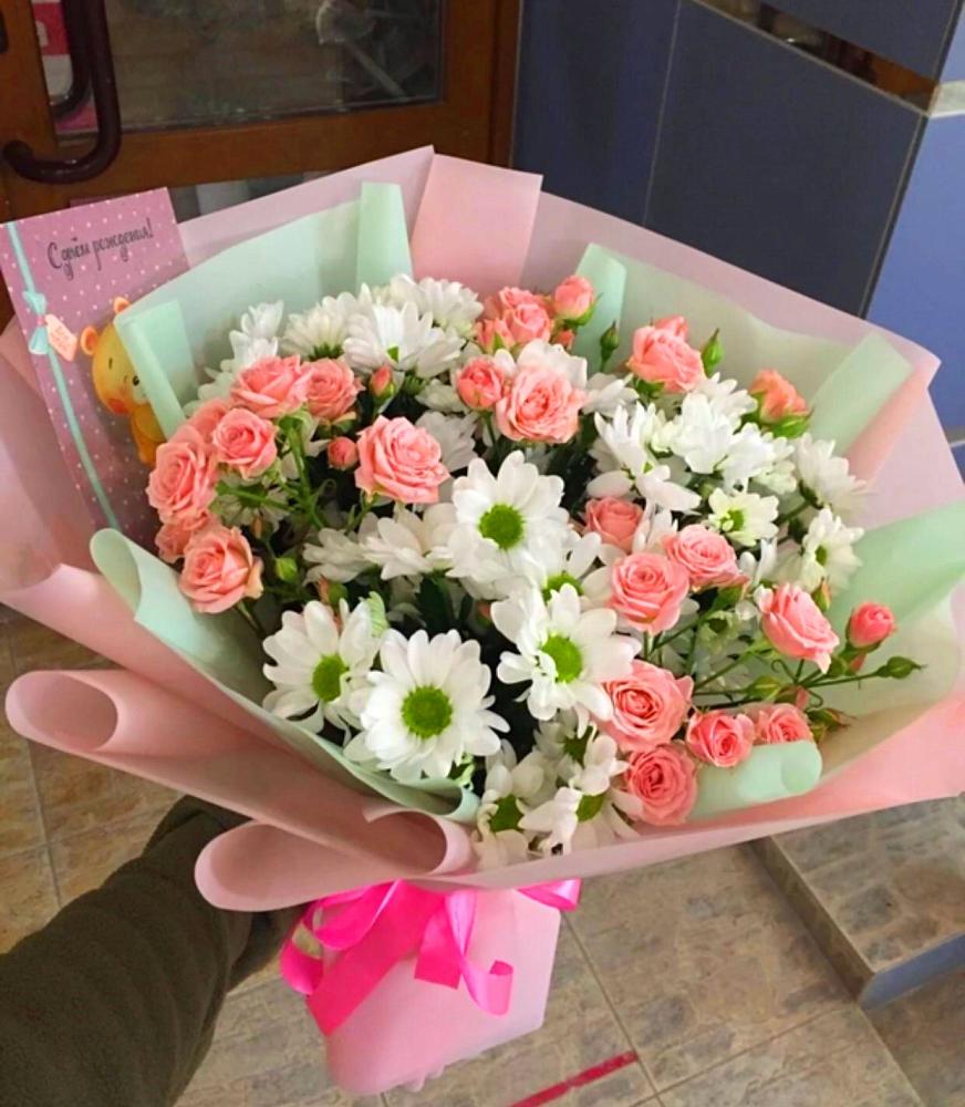 Букет цветов из: Розы и Хризантемы в Томаровке