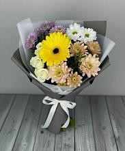 Букет цветов из:  Розы, Герберы и Хризантемы в Томаровке
