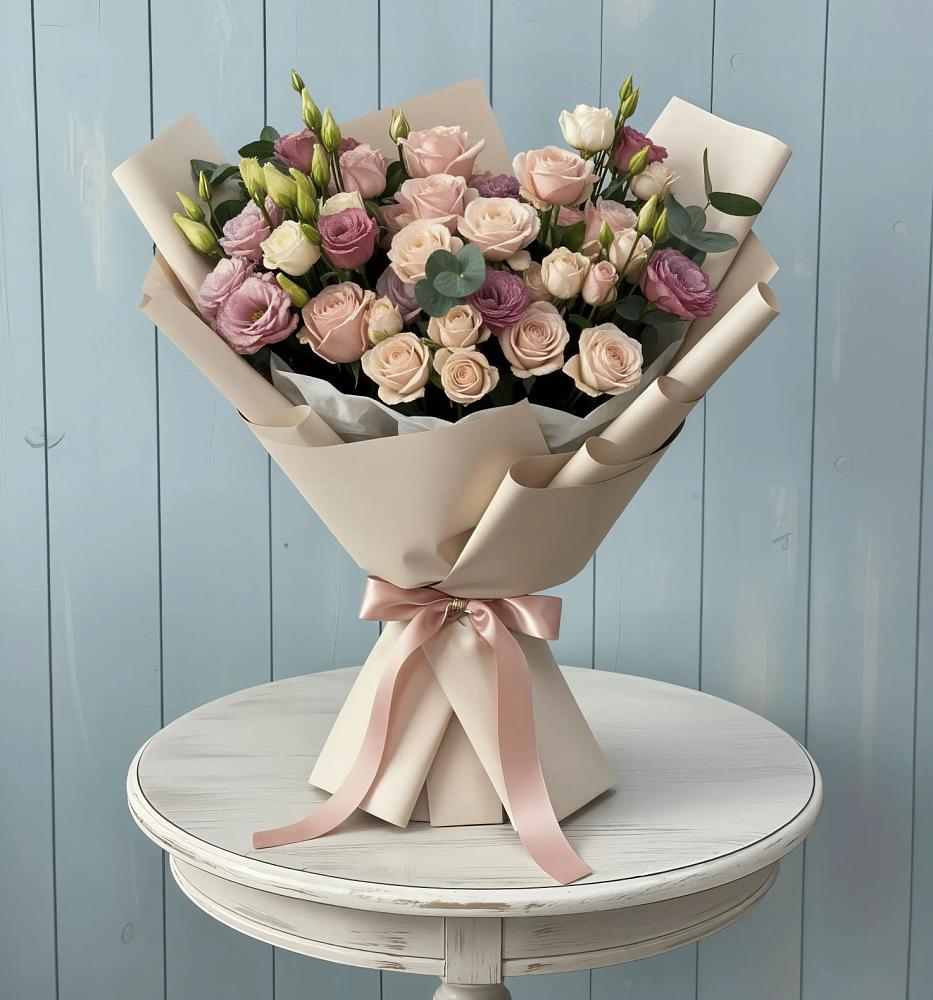 Букет цветов из: Розы и Лизиантусы в Томаровке