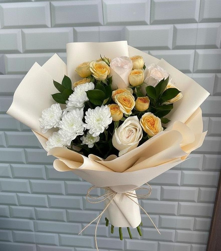 Букет цветов из: Розы и Хризантемы в Томаровке