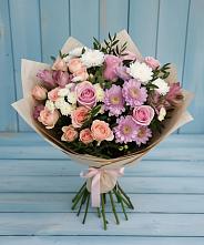 Букет цветов из:  Хризантемы, Розы и Альстромерии в Томаровке
