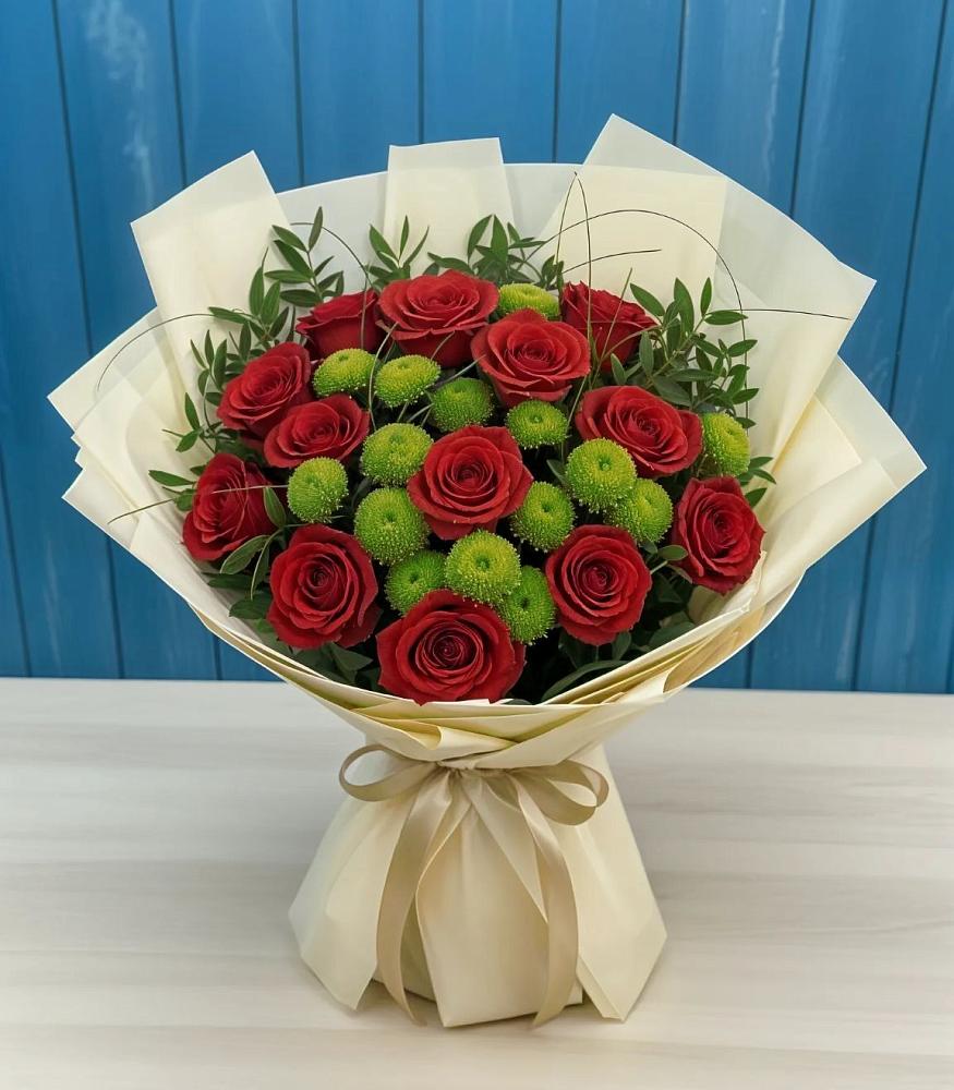 Букет цветов из: Розы и Хризантемы в Томаровке