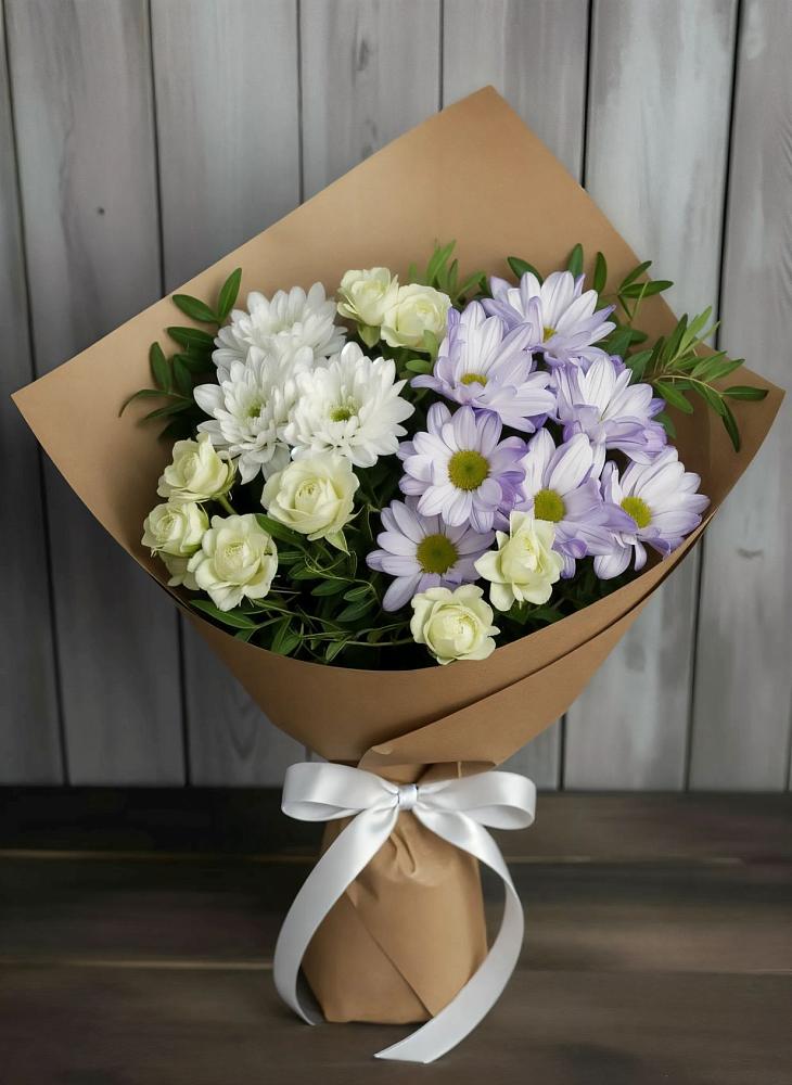 Букет цветов из: Хризантемы и Розы в Томаровке