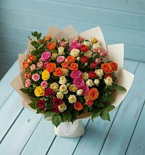 Букет Микс из разноцветных кустовых роз в Томаровке
